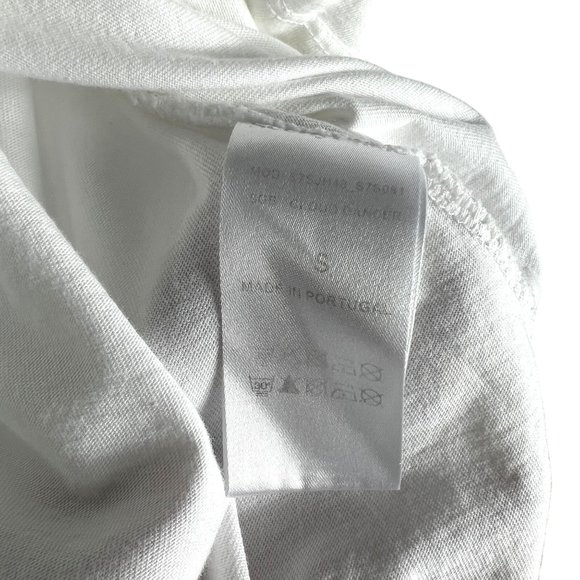 See by Chloe Cloud Dancer Scallop Sleeve T-Shirt 100% Cotton Top in White Size S - Picture 3 of 9